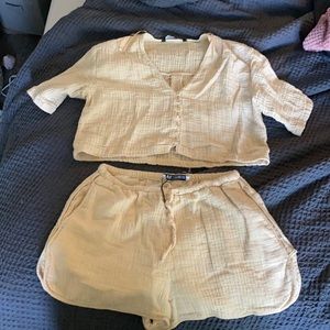 Zara linen blend short set